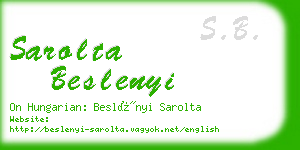 sarolta beslenyi business card